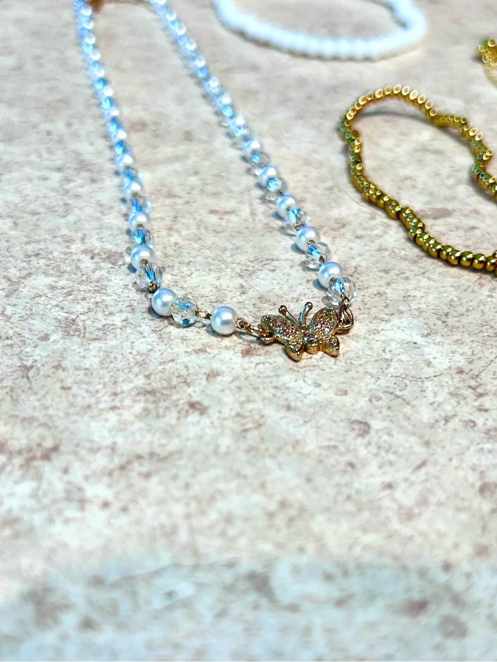 Various Gold & Beaded zne Necklaces Bracelets